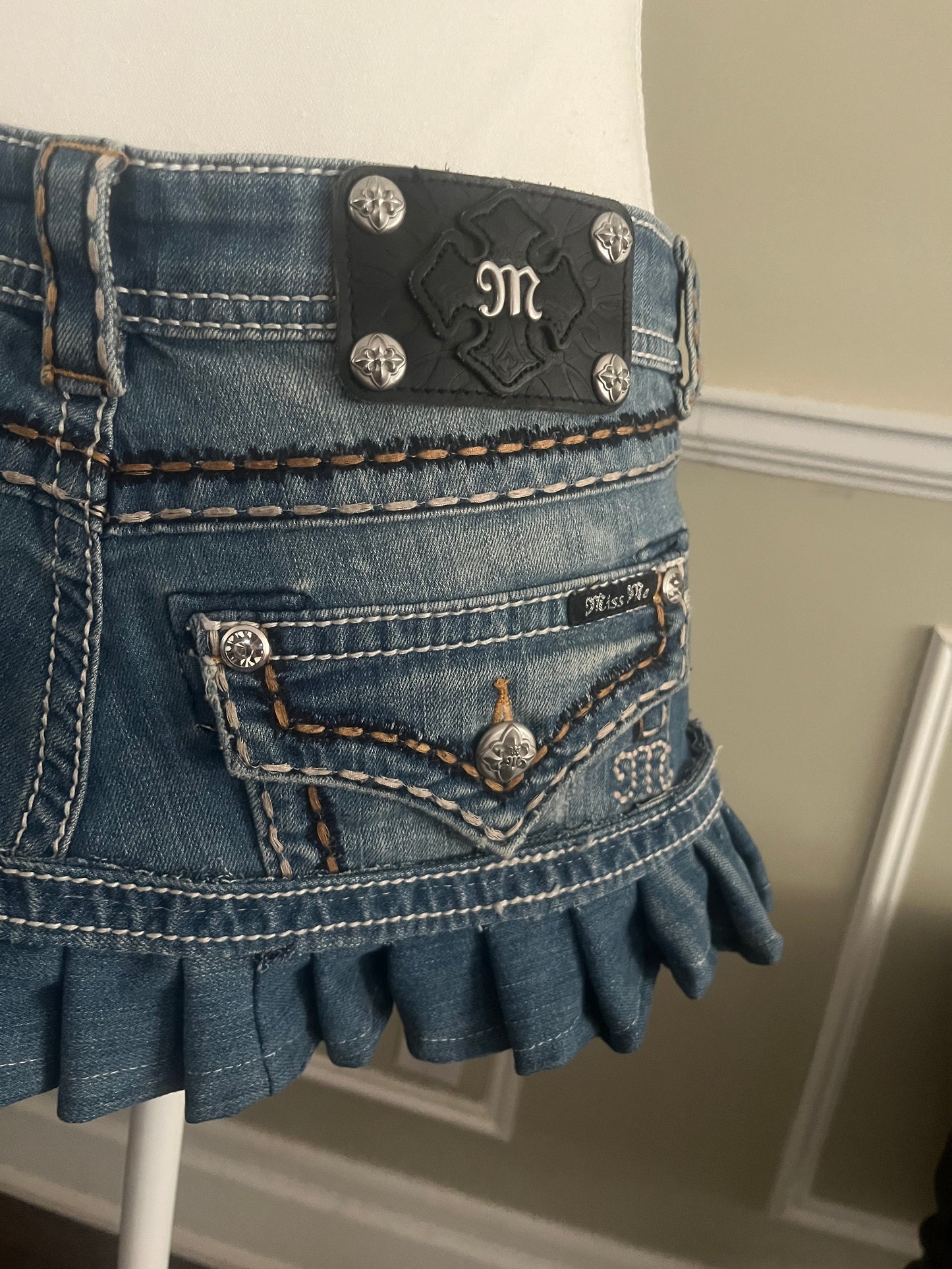 Upcycled miss me skirt