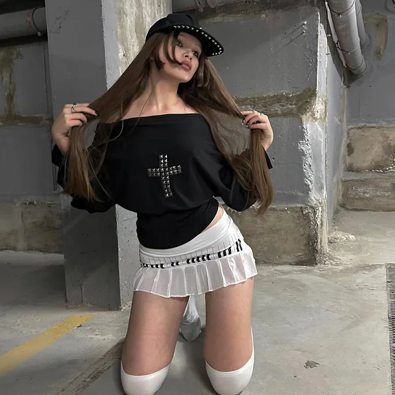 Cross Harajuku Y2k Long sleeve