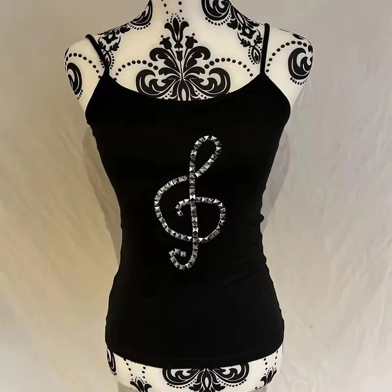 Studded music note tank