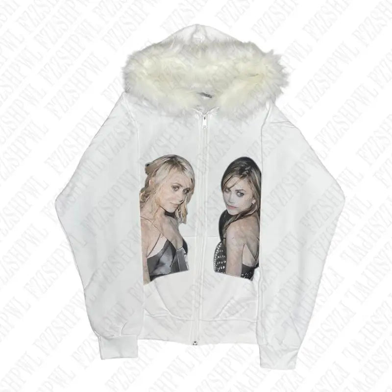 Twins fur hoodie