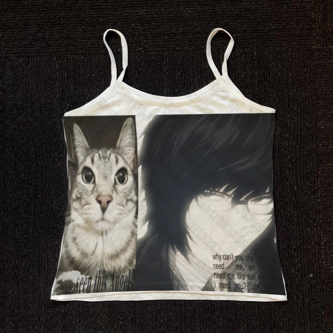 Kitty anime goth tank