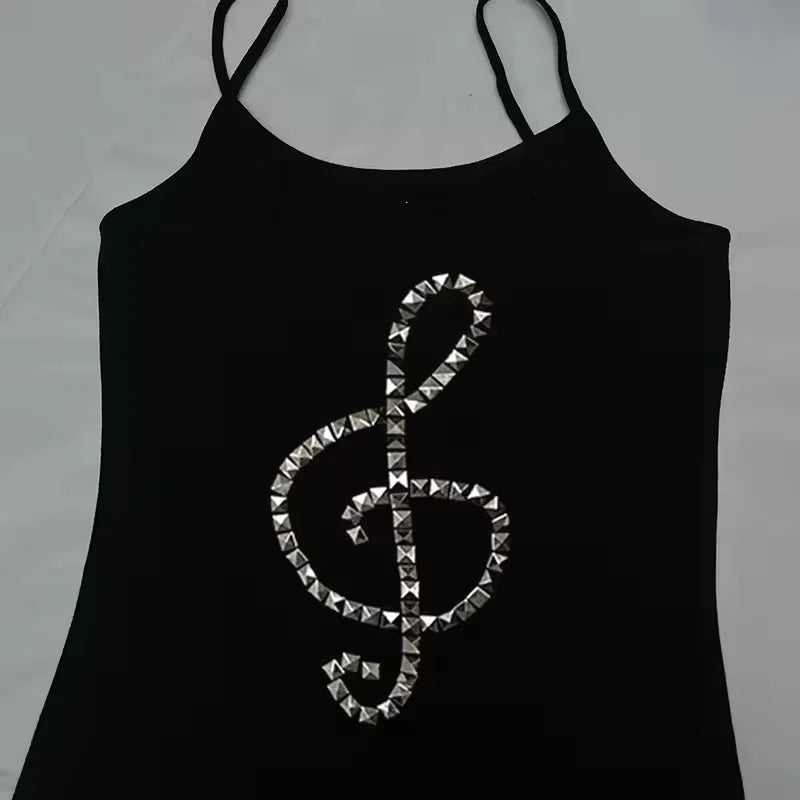Studded music note tank