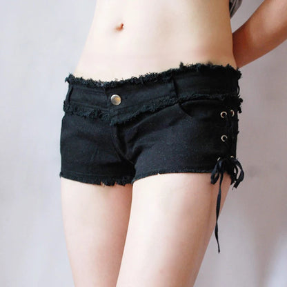 Women Tassel Low Rise Waist Short Micro Mini
