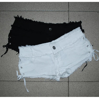 Women Tassel Low Rise Waist Short Micro Mini