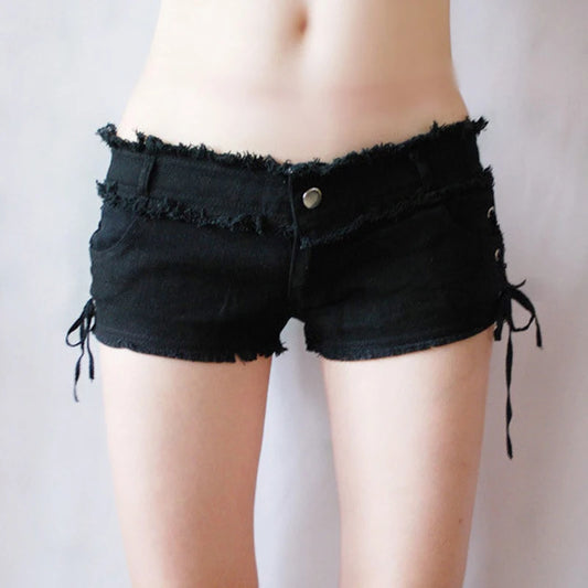 Women Tassel Low Rise Waist Short Micro Mini