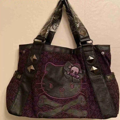 Sanrio Hello Kitty Patchwork Purple Armpit Bag Y2K