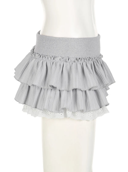 Grey ruffled skirt