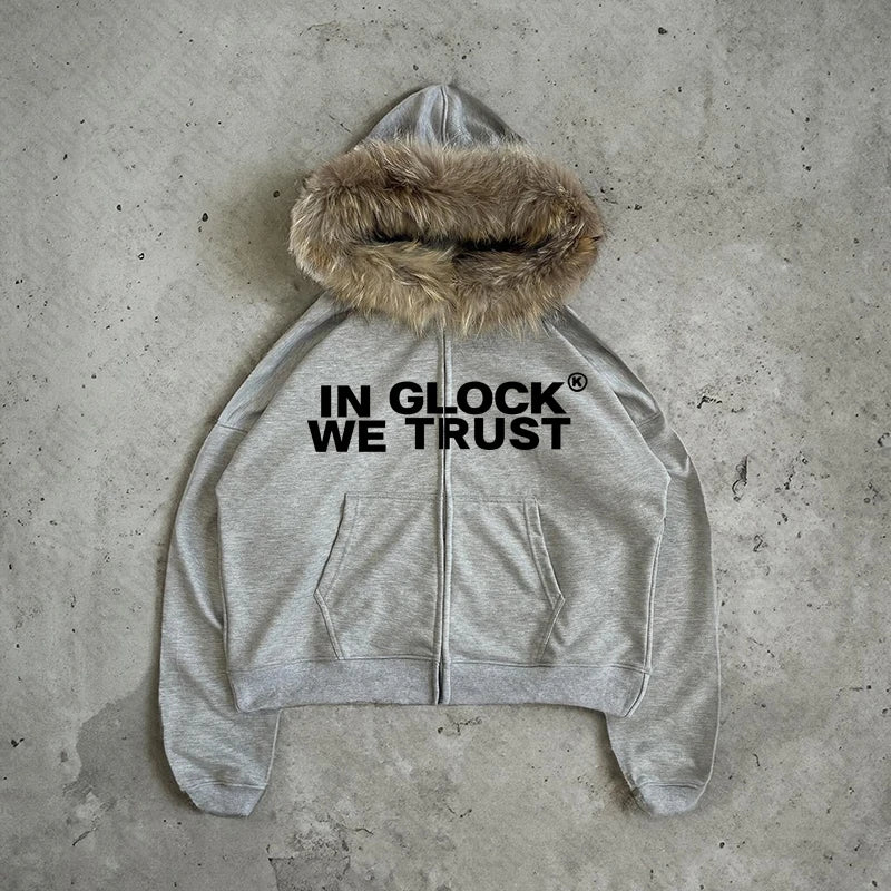 In Glock we trust fur hoodie