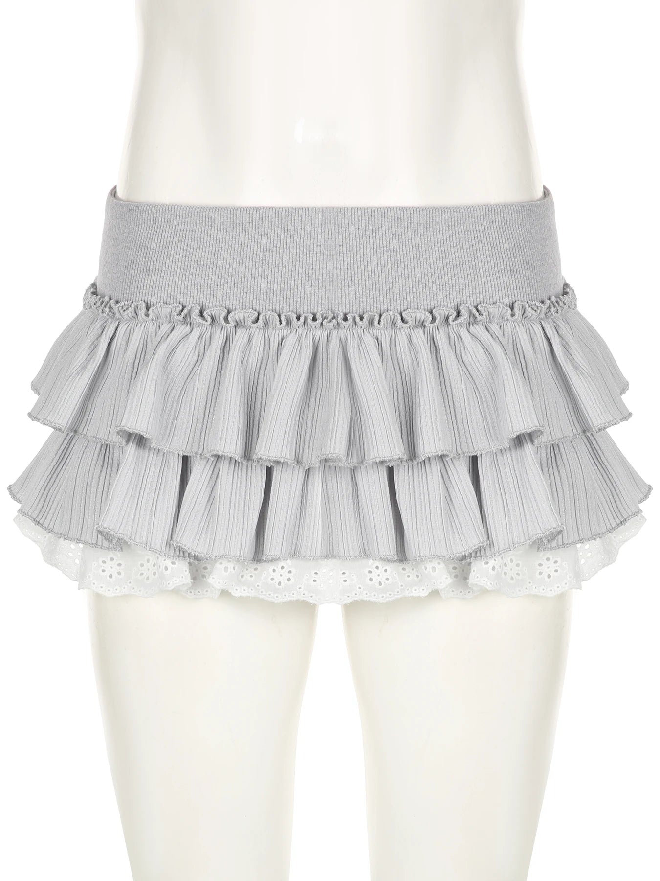 Grey ruffled skirt