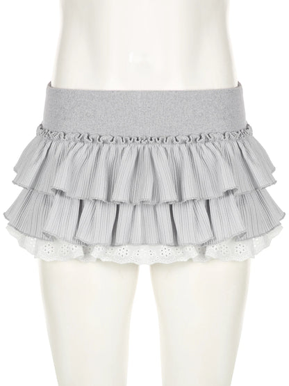 Grey ruffled skirt