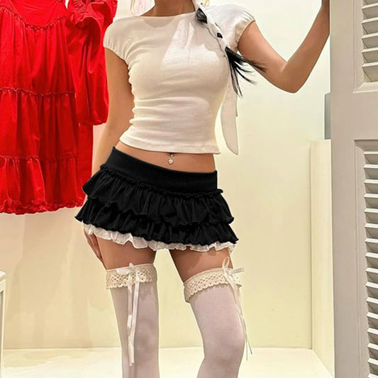 Black ruffle skirt
