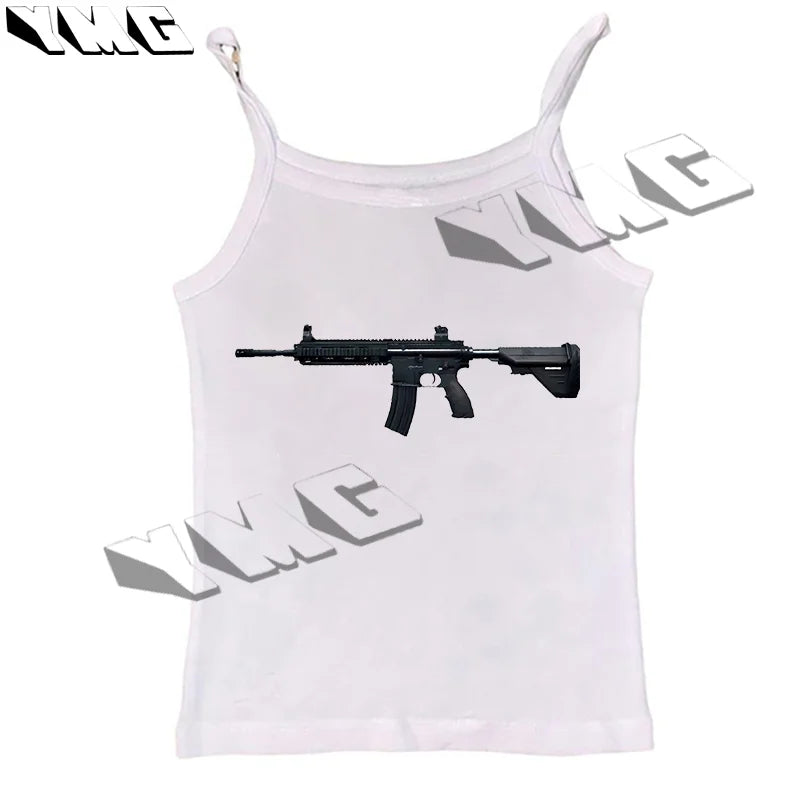 Gun Printed Harajuku tee