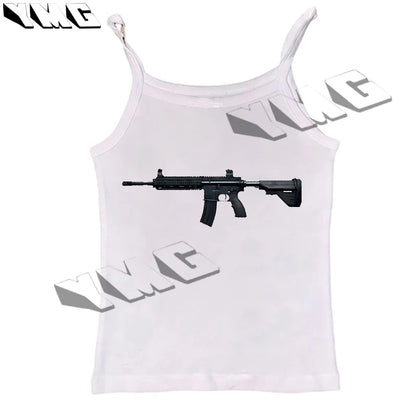 Gun Printed Harajuku tee