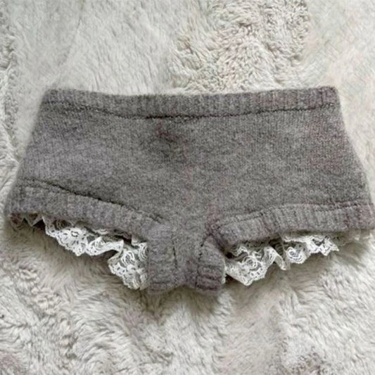 Knit lace shorts