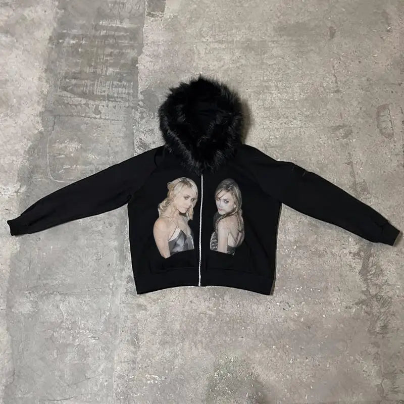 Twins fur hoodie
