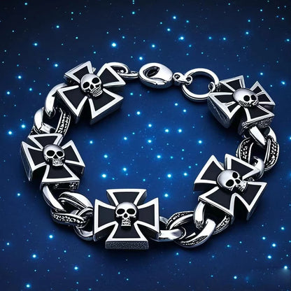 Cross Shape Skull Pattern Bracelet