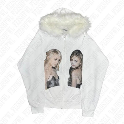Twins fur hoodie