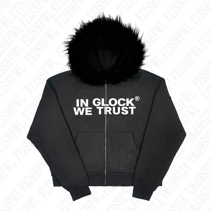 In Glock we trust fur hoodie