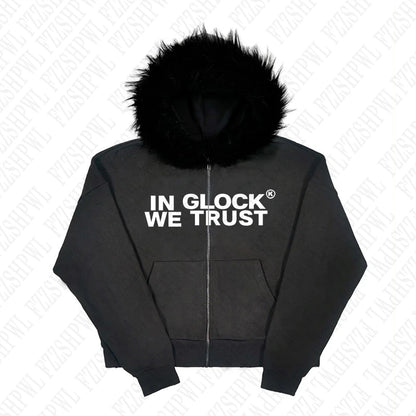 In Glock we trust fur hoodie