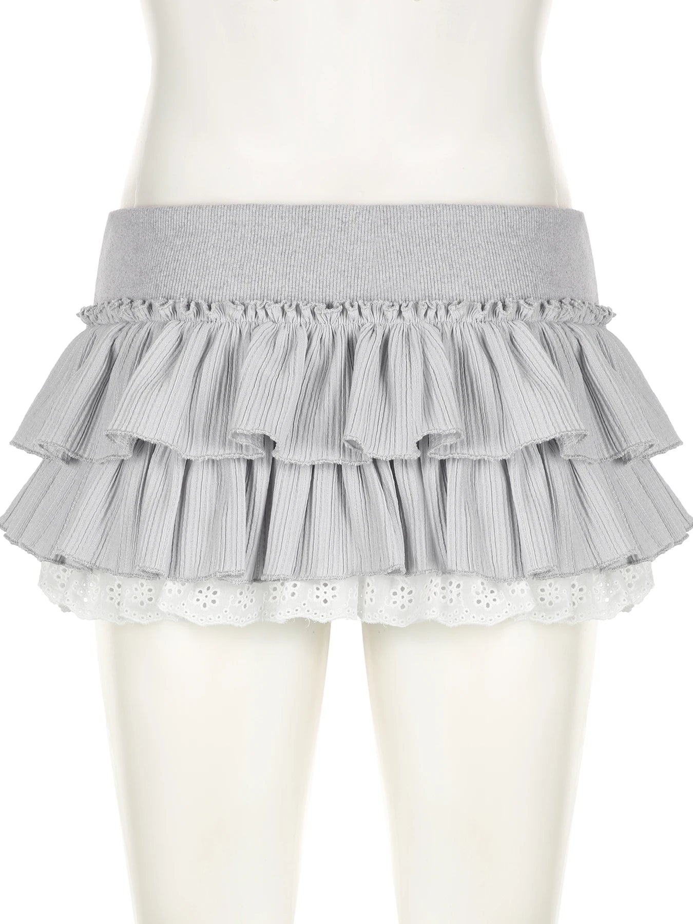 Grey ruffled skirt