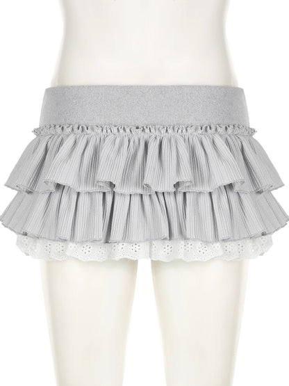 Grey ruffled skirt