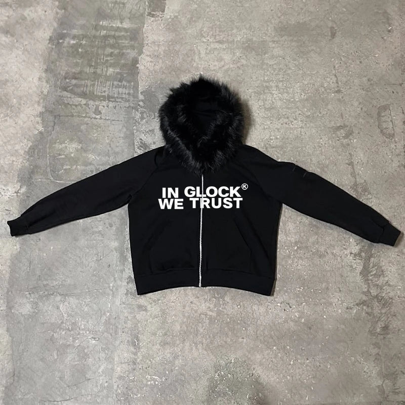 In Glock we trust fur hoodie
