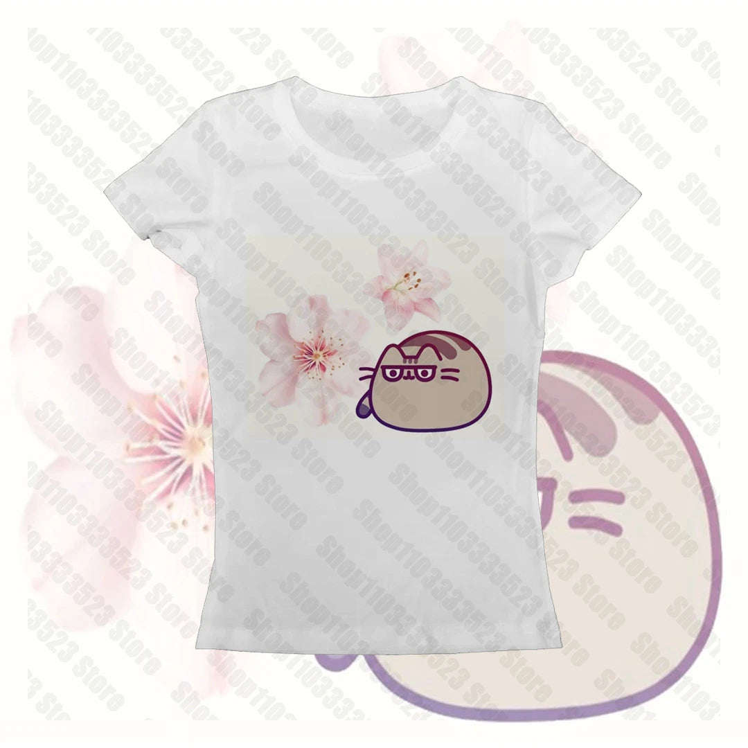 Gothic Aesthetic Cute Print Womens Short Sleeve Y2K Clothes Fashion Streetwear T-shirts 2000s Vintage Fairy Aesthetic T-shirts
