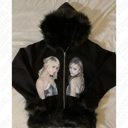 Twins fur hoodie