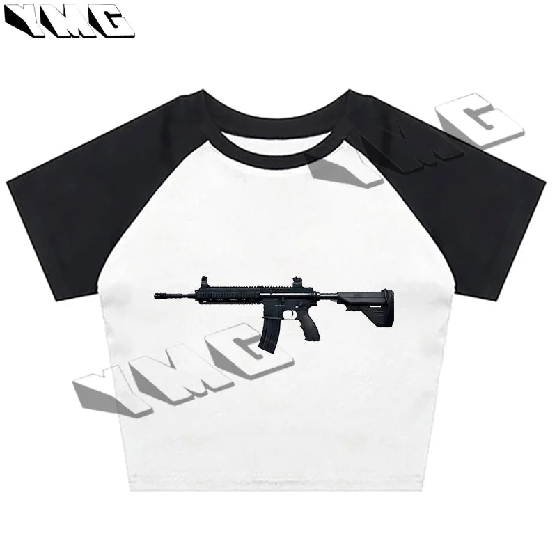 Gun Printed Harajuku tee
