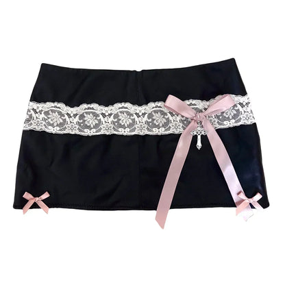 Y2K New Black Gray Low Waist Mini Skirt Womens Clothing Harajuku Fashion Denim Skirt Gothic Retro Button Adjustment Short Skirt