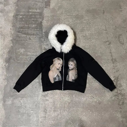 Twins fur hoodie