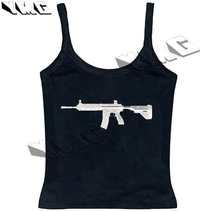 Gun Printed Harajuku tee