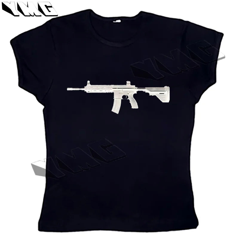 Gun Printed Harajuku tee