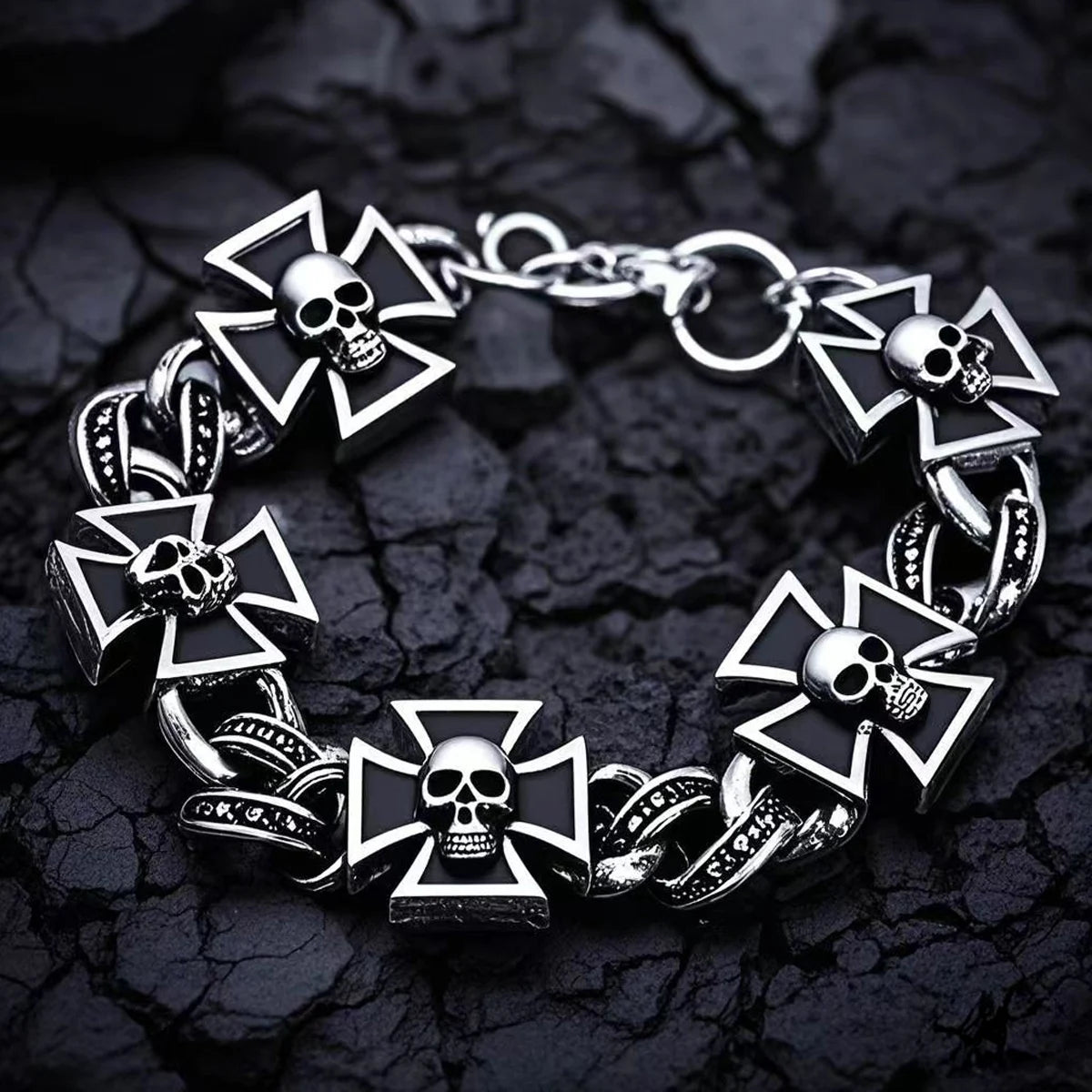 Cross Shape Skull Pattern Bracelet