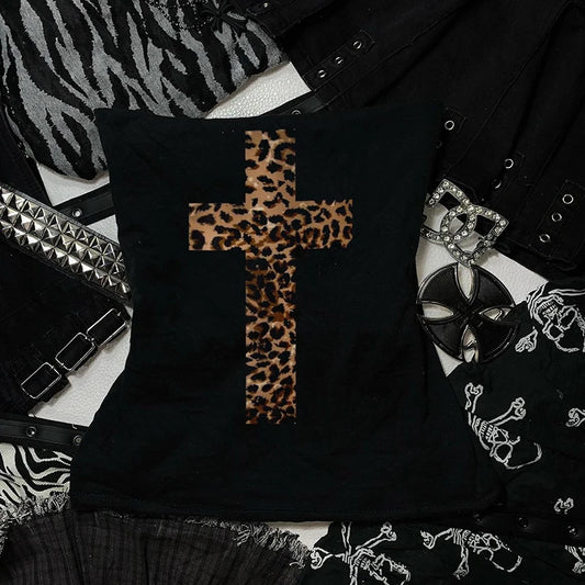 Cheetah cross tops