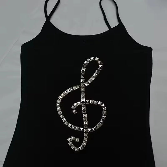 Studded music note tank