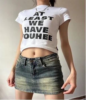 American retro spicy girl punk rock women's denim shorts